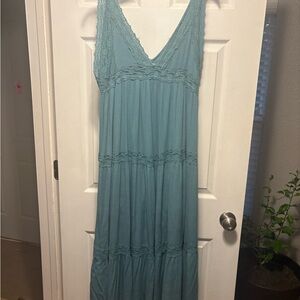 ELF Teal Lace Maxi Dress
